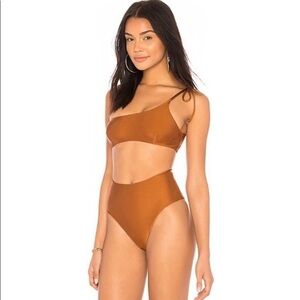 NWT Midsommar Swim Abbot Bronze Cooper High Waist Cheeky Bikini Bottoms Size XS